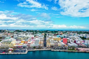 City of Hamilton Bermuda from the sky