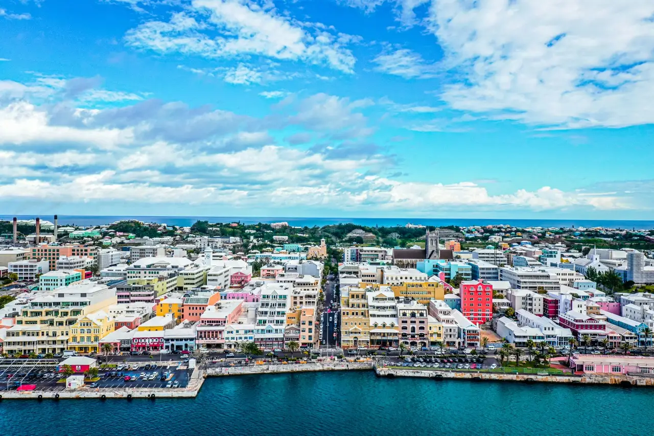 City of Hamilton Bermuda from the sky