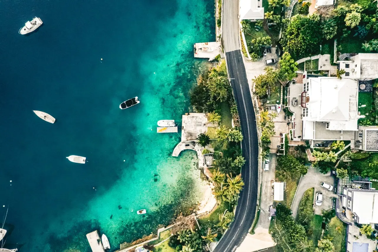 Harbour road from the sky